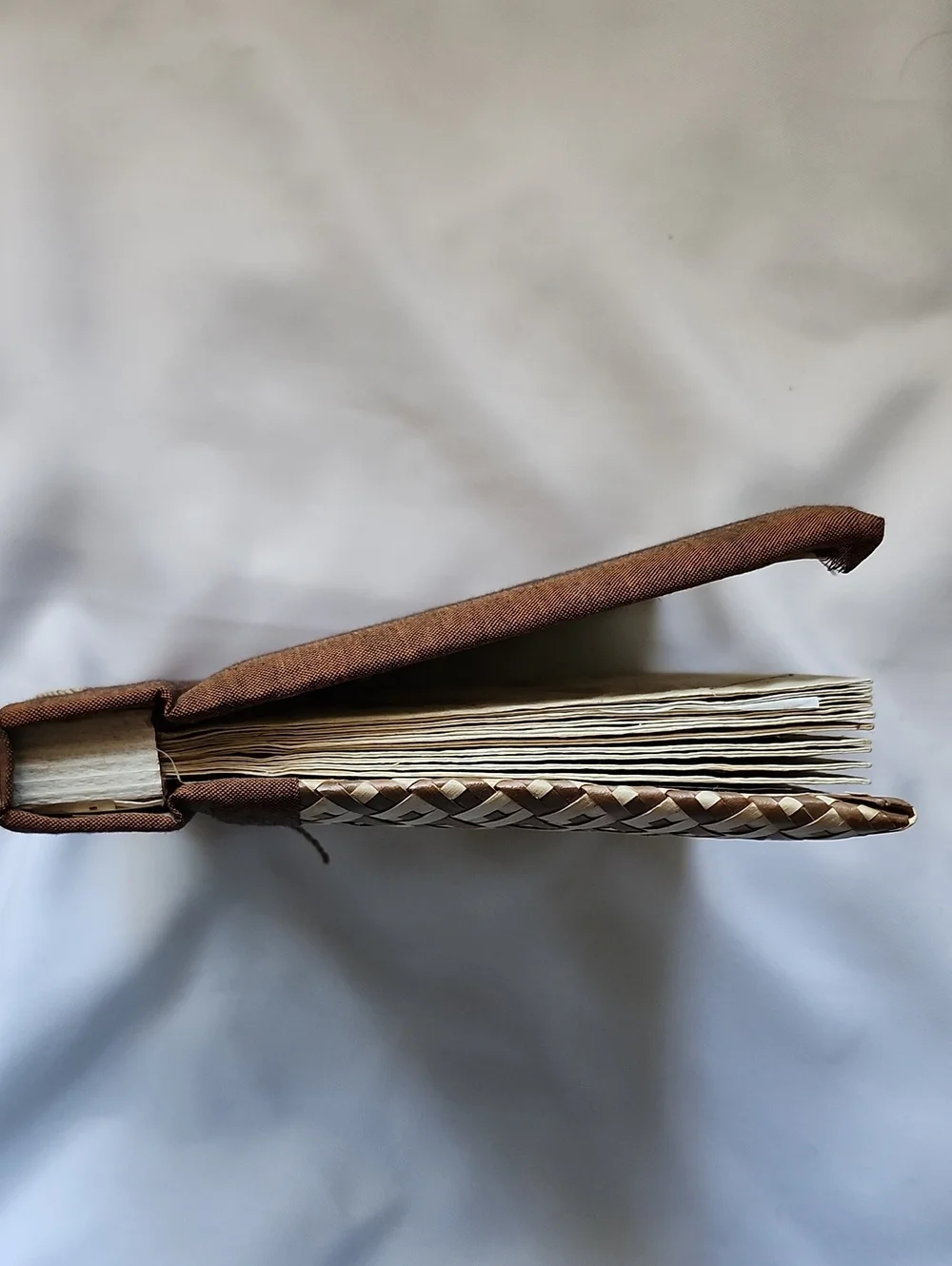 Handcrafted Brown Woven Journal with Handmade Paper